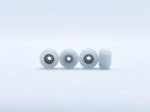 Product picture of white fingerboard wheels with bearings