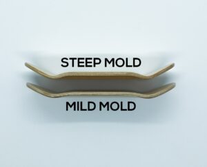 Mild vs Steep Fingerboard Deck Mold Shape