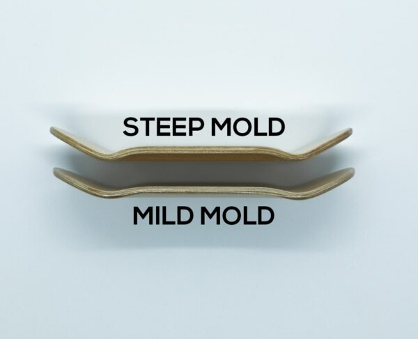 Mild vs Steep Fingerboard Deck Mold Shape