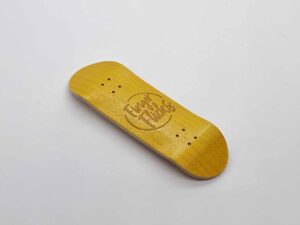 Product image of Yellow Wooden Fingerboard Deck 32mm Mild Mold Logo